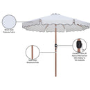Meridian Amalfi White With Black Piping Fabric Patio Umbrellas IMAGE 11