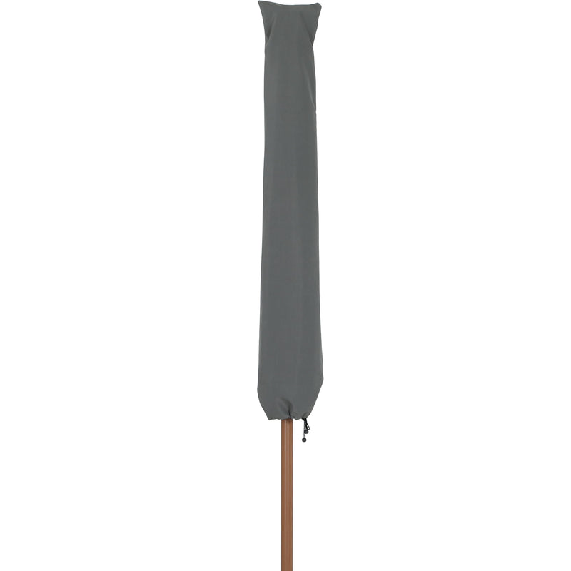 Meridian Amalfi White With Black Piping Fabric Patio Umbrellas IMAGE 4