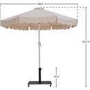 Meridian Amalfi Beige Fabric With Cream Piping / Matte Black Aluminum Patio Umbrella with Base Sets IMAGE 18