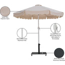 Meridian Amalfi Beige Fabric With Cream Piping / Matte Black Aluminum Patio Umbrella with Base Sets IMAGE 19