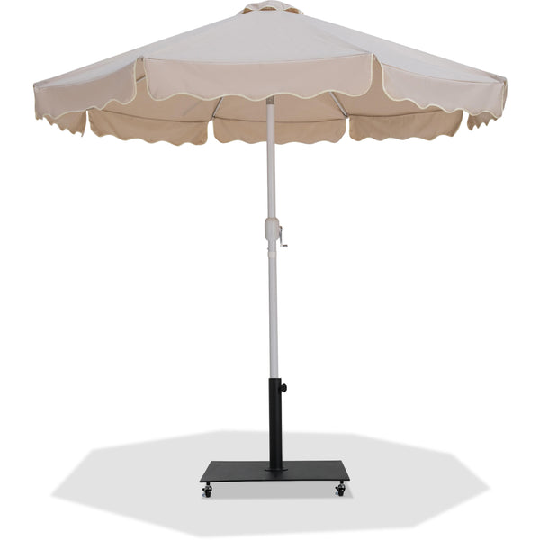 Meridian Amalfi Beige Fabric With Cream Piping / Matte Black Aluminum Patio Umbrella with Base Sets IMAGE 1