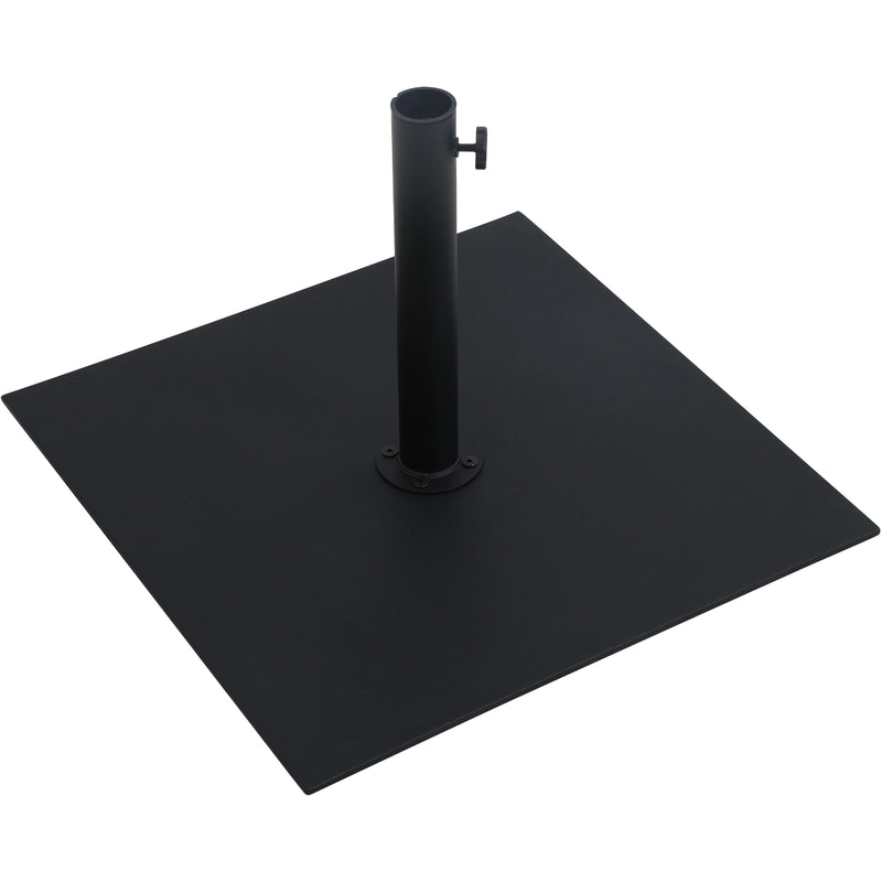 Meridian Amalfi Beige Fabric With Cream Piping / Matte Black Aluminum Patio Umbrella with Base Sets IMAGE 7