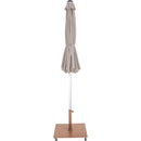 Meridian Amalfi Beige Fabric With Cream Piping / Teak Aluminum Patio Umbrella with Base Sets IMAGE 13