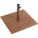 Meridian Amalfi Beige Fabric With Cream Piping / Teak Aluminum Patio Umbrella with Base Sets IMAGE 7