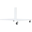 Meridian Amalfi Beige Fabric With Cream Piping / Matte White Aluminum Patio Umbrella with Base Sets IMAGE 10