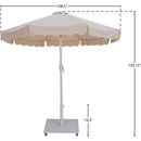 Meridian Amalfi Beige Fabric With Cream Piping / Matte White Aluminum Patio Umbrella with Base Sets IMAGE 18
