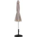 Meridian Amalfi Beige Fabric With Cream Piping / Matte Black Aluminum Patio Umbrella with Base Sets IMAGE 11