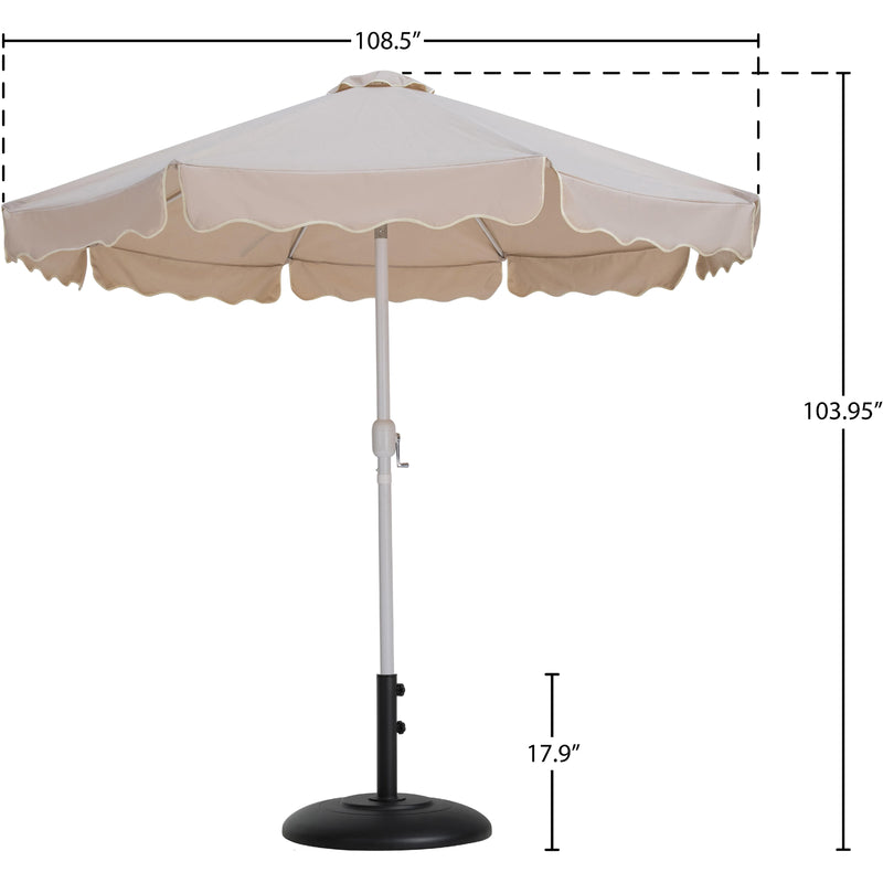 Meridian Amalfi Beige Fabric With Cream Piping / Matte Black Aluminum Patio Umbrella with Base Sets IMAGE 16