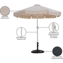 Meridian Amalfi Beige Fabric With Cream Piping / Matte Black Aluminum Patio Umbrella with Base Sets IMAGE 17