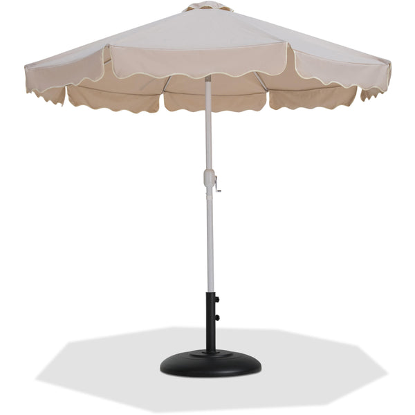 Meridian Amalfi Beige Fabric With Cream Piping / Matte Black Aluminum Patio Umbrella with Base Sets IMAGE 1