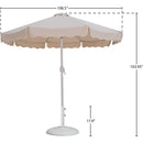 Meridian Amalfi Beige Fabric With Cream Piping / Matte White Aluminum Patio Umbrella with Base Sets IMAGE 16
