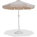 Meridian Amalfi Beige Fabric With Cream Piping / Matte White Aluminum Patio Umbrella with Base Sets IMAGE 1