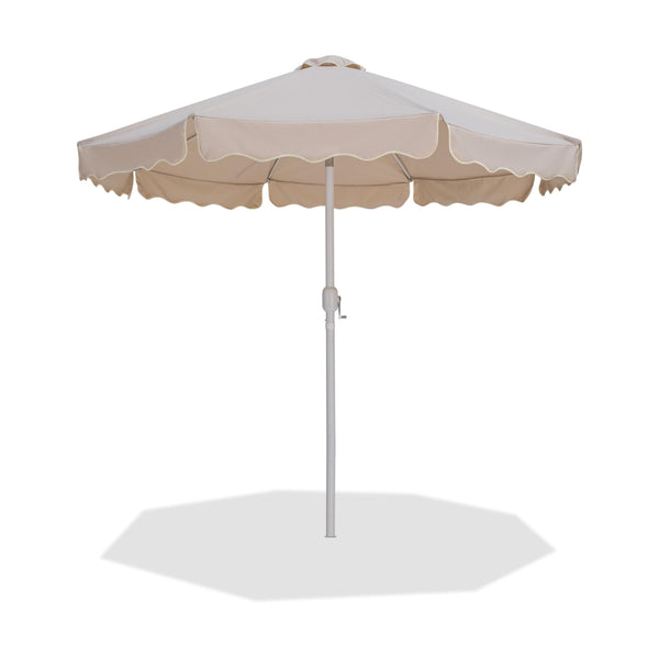 Meridian Amalfi Beige With Cream Piping Fabric Patio Umbrellas IMAGE 1