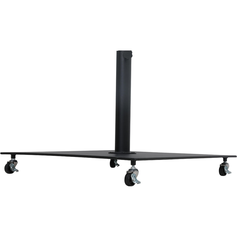 Meridian Amalfi Black Fabric With Cream Piping / Matte Black Aluminum Patio Umbrella with Base Sets IMAGE 10