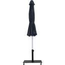 Meridian Amalfi Black Fabric With Cream Piping / Matte Black Aluminum Patio Umbrella with Base Sets IMAGE 13