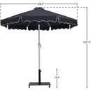 Meridian Amalfi Black Fabric With Cream Piping / Matte Black Aluminum Patio Umbrella with Base Sets IMAGE 18