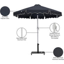 Meridian Amalfi Black Fabric With Cream Piping / Matte Black Aluminum Patio Umbrella with Base Sets IMAGE 19
