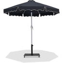 Meridian Amalfi Black Fabric With Cream Piping / Matte Black Aluminum Patio Umbrella with Base Sets IMAGE 1
