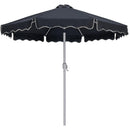 Meridian Amalfi Black Fabric With Cream Piping / Matte Black Aluminum Patio Umbrella with Base Sets IMAGE 3
