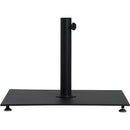 Meridian Amalfi Black Fabric With Cream Piping / Matte Black Aluminum Patio Umbrella with Base Sets IMAGE 6