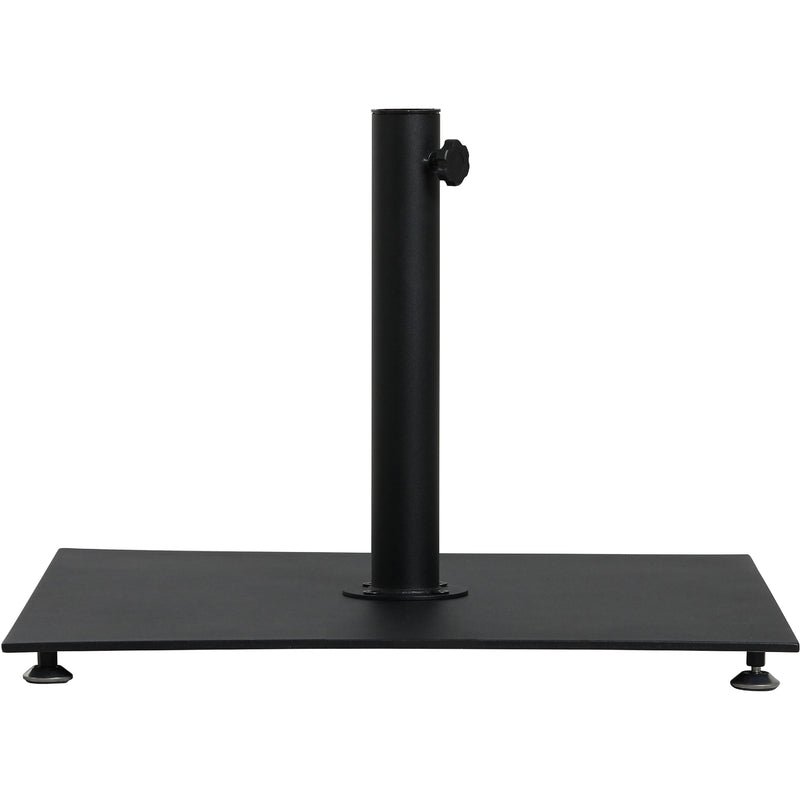 Meridian Amalfi Black Fabric With Cream Piping / Matte Black Aluminum Patio Umbrella with Base Sets IMAGE 6