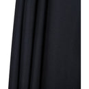 Meridian Amalfi Black Fabric With Cream Piping / Teak Aluminum Patio Umbrella with Base Sets IMAGE 17