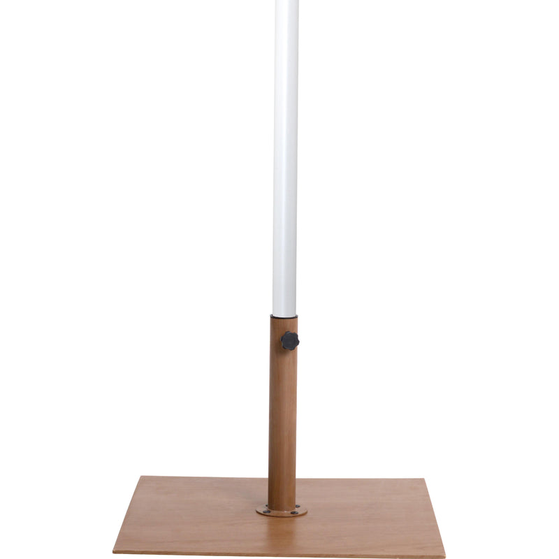 Meridian Amalfi Black Fabric With Cream Piping / Teak Aluminum Patio Umbrella with Base Sets IMAGE 5