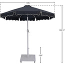 Meridian Amalfi Black Fabric With Cream Piping / Matte White Aluminum Patio Umbrella with Base Sets IMAGE 18