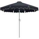 Meridian Amalfi Black Fabric With Cream Piping / Matte White Aluminum Patio Umbrella with Base Sets IMAGE 3