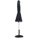 Meridian Amalfi Black Fabric With Cream Piping / Matte Black Aluminum Patio Umbrella with Base Sets IMAGE 11