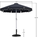Meridian Amalfi Black Fabric With Cream Piping / Matte Black Aluminum Patio Umbrella with Base Sets IMAGE 16