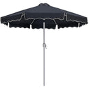 Meridian Amalfi Black Fabric With Cream Piping / Matte Black Aluminum Patio Umbrella with Base Sets IMAGE 3