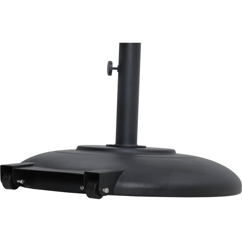 Meridian Amalfi Black Fabric With Cream Piping / Matte Black Aluminum Patio Umbrella with Base Sets IMAGE 7