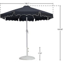 Meridian Amalfi Black Fabric With Cream Piping / Matte White Aluminum Patio Umbrella with Base Sets IMAGE 16