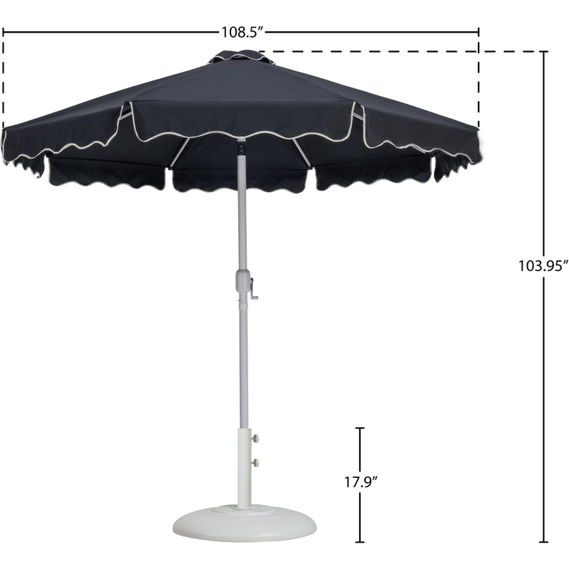 Meridian Amalfi Black Fabric With Cream Piping / Matte White Aluminum Patio Umbrella with Base Sets IMAGE 16