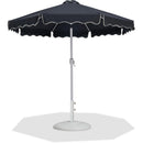 Meridian Amalfi Black Fabric With Cream Piping / Matte White Aluminum Patio Umbrella with Base Sets IMAGE 1