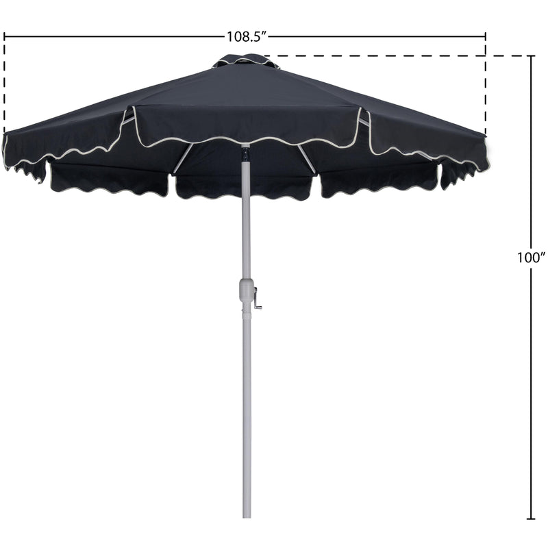 Meridian Amalfi Black With Cream Piping Fabric Patio Umbrellas IMAGE 10