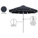 Meridian Amalfi Black With Cream Piping Fabric Patio Umbrellas IMAGE 11