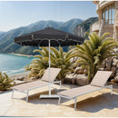 Meridian Amalfi Black With Cream Piping Fabric Patio Umbrellas IMAGE 2
