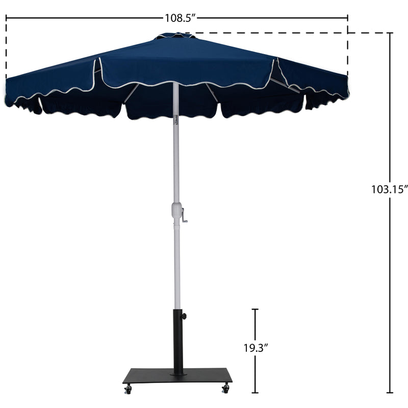 Meridian Amalfi Navy Fabric With Cream Piping / Matte Black Aluminum Patio Umbrella with Base Sets IMAGE 18