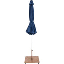 Meridian Amalfi Navy Fabric With Cream Piping / Teak Aluminum Patio Umbrella with Base Sets IMAGE 13