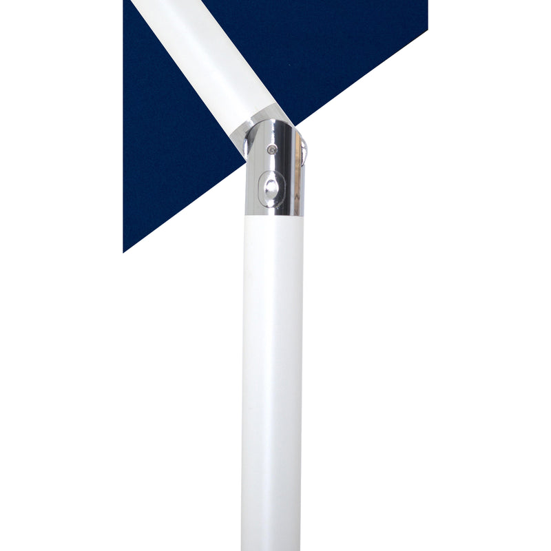 Meridian Amalfi Navy Fabric With Cream Piping / Matte White Aluminum Patio Umbrella with Base Sets IMAGE 15