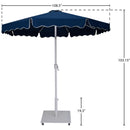 Meridian Amalfi Navy Fabric With Cream Piping / Matte White Aluminum Patio Umbrella with Base Sets IMAGE 18