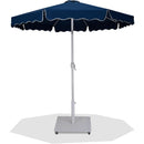 Meridian Amalfi Navy Fabric With Cream Piping / Matte White Aluminum Patio Umbrella with Base Sets IMAGE 1