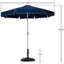 Meridian Amalfi Navy Fabric With Cream Piping / Matte Black Aluminum Patio Umbrella with Base Sets IMAGE 16