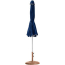 Meridian Amalfi Navy Fabric With Cream Piping / Teak Aluminum Patio Umbrella with Base Sets IMAGE 11