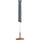 Meridian Amalfi Navy Fabric With Cream Piping / Teak Aluminum Patio Umbrella with Base Sets IMAGE 12