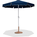 Meridian Amalfi Navy Fabric With Cream Piping / Teak Aluminum Patio Umbrella with Base Sets IMAGE 1