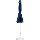 Meridian Amalfi Navy Fabric With Cream Piping / Matte White Aluminum Patio Umbrella with Base Sets IMAGE 11