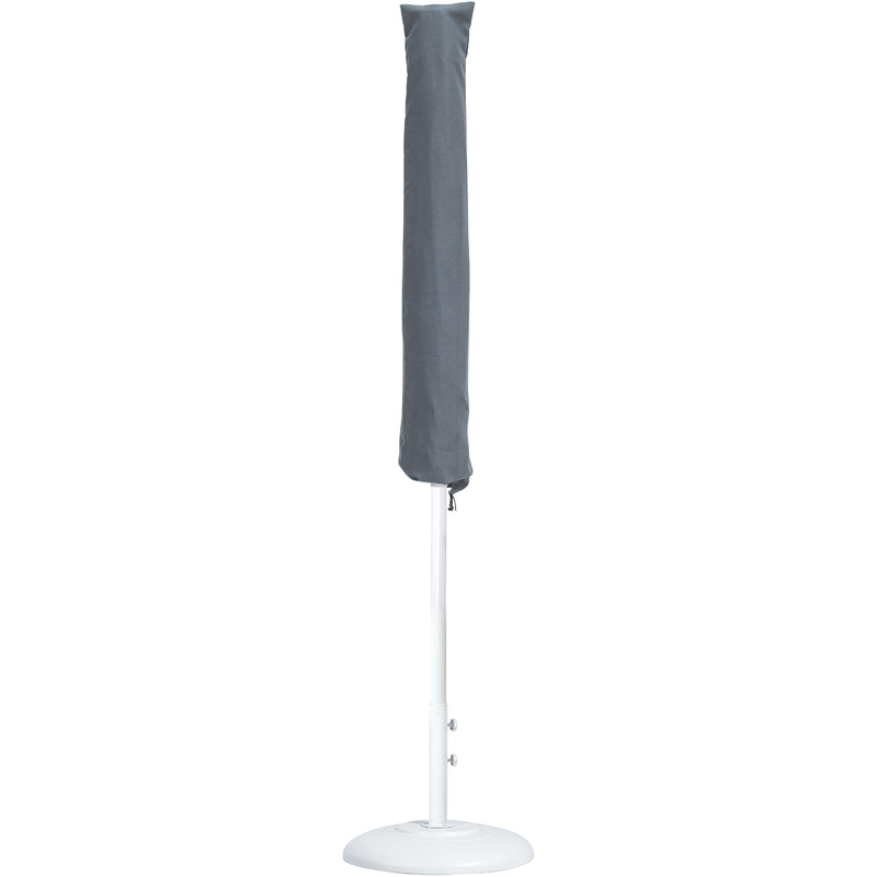 Meridian Amalfi Navy Fabric With Cream Piping / Matte White Aluminum Patio Umbrella with Base Sets IMAGE 12